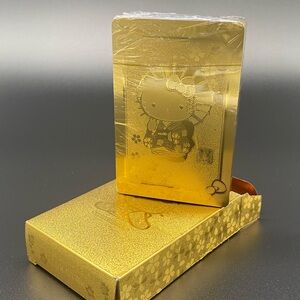 Gold Hello Kitty Playing Cards